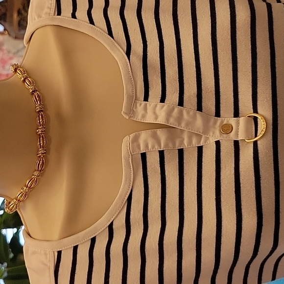 Ralph Lauren Tops - Ralph Lauren Top M Stripes on White Short Sleeves